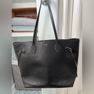 LODIS BLISS large black leather double handle classic versatile